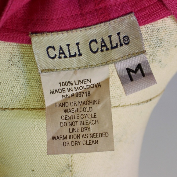 Cali Cali 100% Linen Pink Summer Dress Maxi Size M - Picture 5 of 5